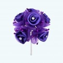 2.5" Diameter Rhinestone Ribbon Flower 6X12 | Purple